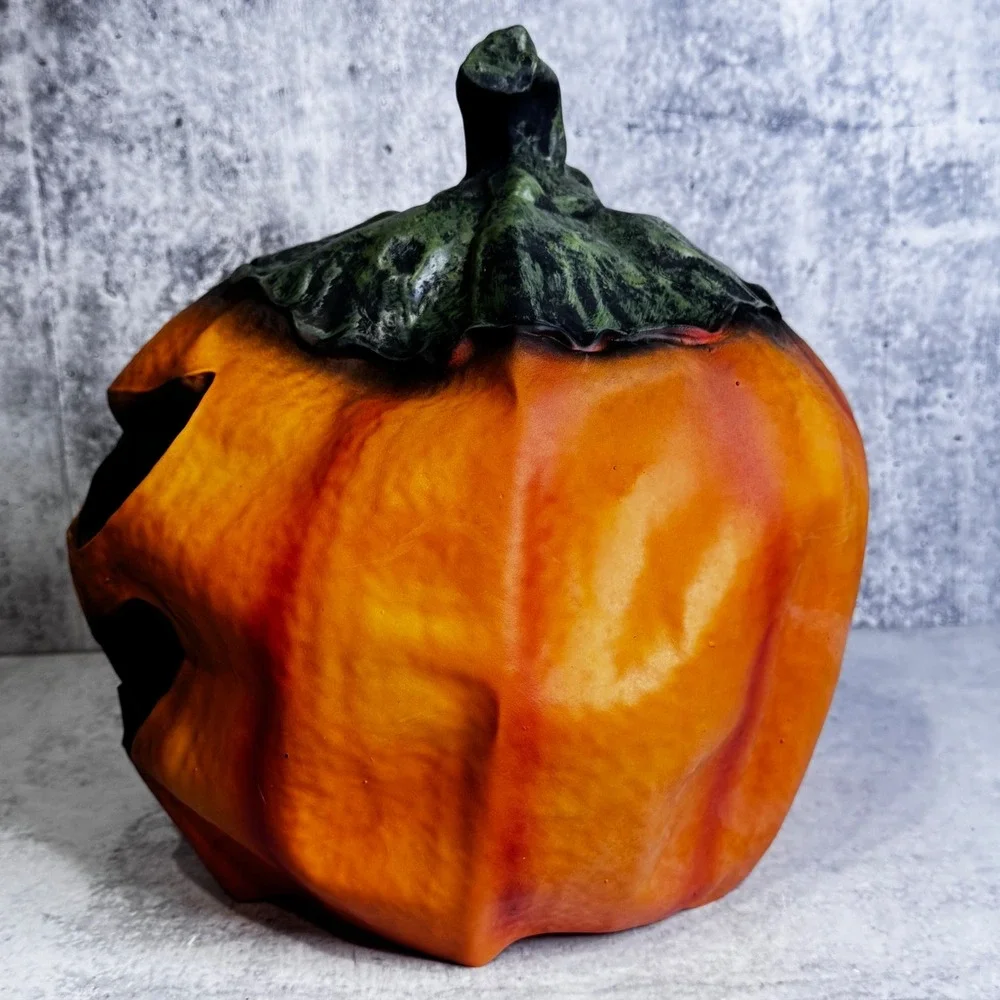 Evil Jack O Lantern Halloween Mask Latex Scary Pumpkin Head Horror Costume